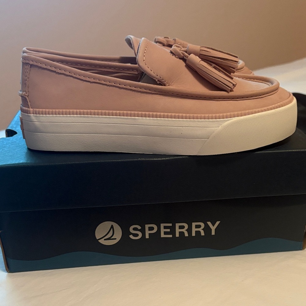 Sperry Blush Tassel Loafers